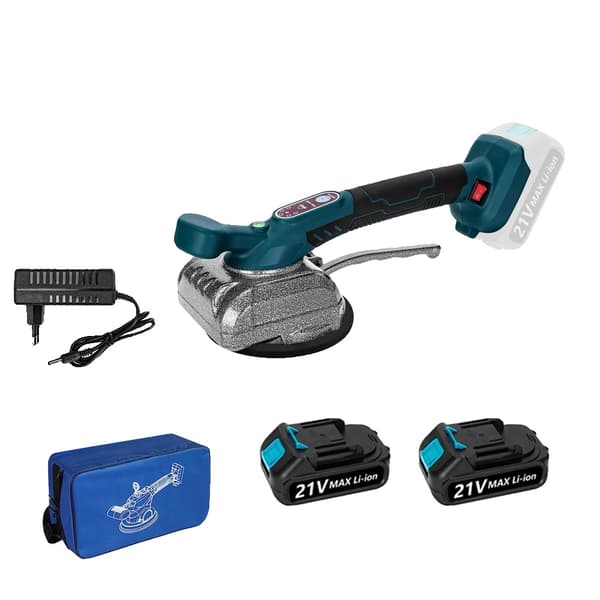Plattläggningsvibrator, Justerbar vibration, Enhandsgrepp,2 BATTERI