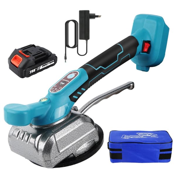 Plattvibreringsmaskin, 5-hastighets justerbar vibration, kraftfull sugkopp,1 batteri & 1 laddning