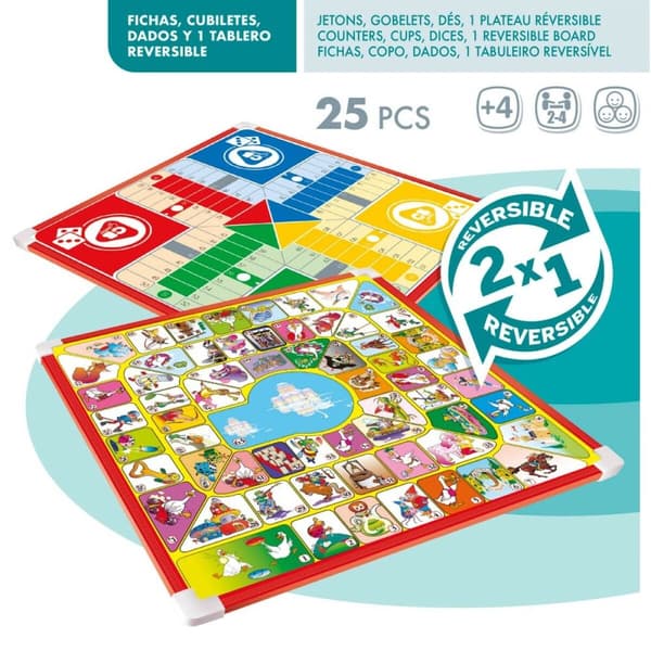 Parchís ja Oca-lauta Colorbaby 32 x 32 x 1 cm (25 Kappaletta) (6 osaa)