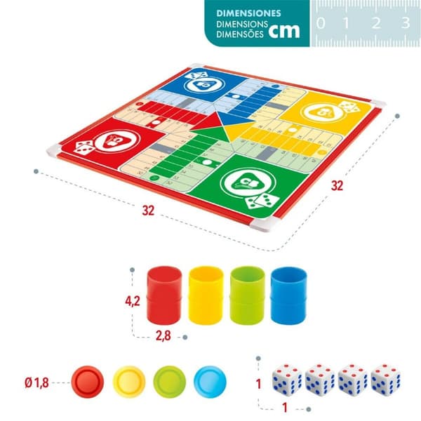 Parchís ja Oca-lauta Colorbaby 32 x 32 x 1 cm (25 Kappaletta) (6 osaa)