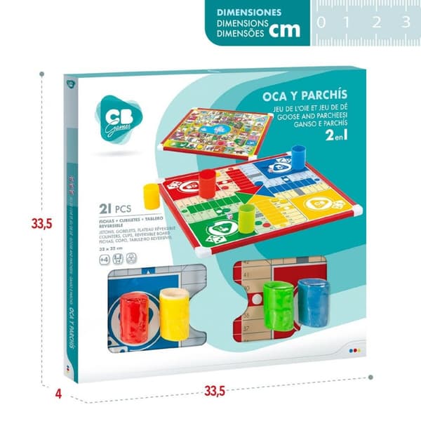 Parchís ja Oca-lauta Colorbaby 32 x 32 x 1 cm (25 Kappaletta) (6 osaa)