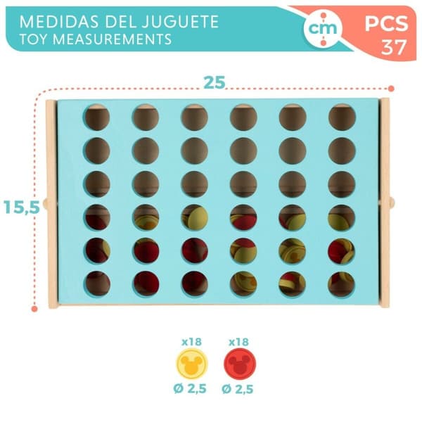 4 i Rad Disney 25 x 16 x 15,5 cm (6 antal) (37 Delar)