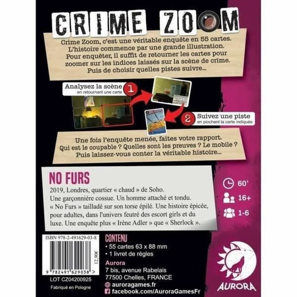 Brætspil Asmodee Crime Zoom : No Furs (FR)
