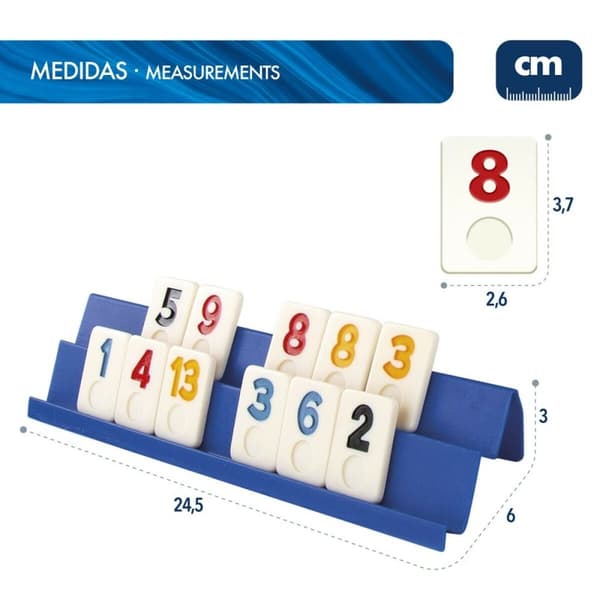 Lautapeli Colorbaby Rummi 24,5 x 3 x 6 cm (6 osaa) (112 Kappaletta)