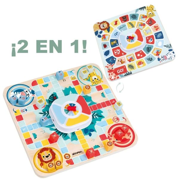 Parchís ja Oca-lauta Woomax Zookabee 30 x 3 x 30 cm Lasten eläimet (6 osaa)
