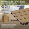 Pikkukuva 4 / 8: ECD Germany WPC-terassilaatat 30x30 cm 44er säästöpaketti 4m²: n tiikkipuulle etsi puutarhan parvekelattia viemäröinti- ja napsautusjärjestelmällä