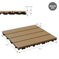 Pikkukuva 7 / 8: ECD Germany WPC-terassilaatat 30x30 cm 44er säästöpaketti 4m²: n tiikkipuulle etsi puutarhan parvekelattia viemäröinti- ja napsautusjärjestelmällä