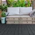 Miniatyrbillede 8 af 8: ECD Germany WPC terrassefliser 30x30cm 44er besparelsessæt til 4m² antracit mosaik træ kig efter havebalkongulve med dræning kliksystem terrassebord