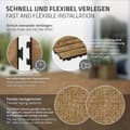 Pikkukuva 5 / 8: ECD Germany WPC terassilaatat 30x30 cm/11 kpl=1m², teak puun näköinen, lattianpäällyste klikkausjärjestelmällä ja salaojituksella, terassin