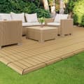 Pikkukuva 8 / 8: ML-Design WPC reunanauha kulma oikealle teak terassilaatoille, 38x2x7,5 cm, puun näköinen, aaltopahvin muotoinen kulmanauha salaojituksella ja