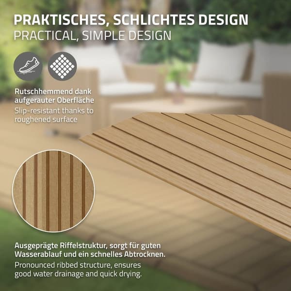 ML-Design WPC-reunakaistale kulma vasen teak terassilaatoille, 38x2x7,5 cm, puun näköinen, aaltopahvin muotoinen kulmakaistale salaojituksella ja