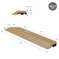 Pikkukuva 7 / 8: ML-Design WPC-reunakaistale kulma vasen teak terassilaatoille, 38x2x7,5 cm, puun näköinen, aaltopahvin muotoinen kulmakaistale salaojituksella ja