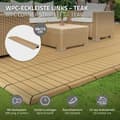 Pikkukuva 2 / 8: ML-Design WPC-reunakaistale kulma vasen teak terassilaatoille, 38x2x7,5 cm, puun näköinen, aaltopahvin muotoinen kulmakaistale salaojituksella ja