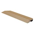Pikkukuva 1 / 8: ML-Design WPC-reunakaistale kulma vasen teak terassilaatoille, 38x2x7,5 cm, puun näköinen, aaltopahvin muotoinen kulmakaistale salaojituksella ja