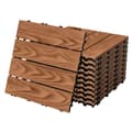 Pikkukuva 1 / 8: ECD Germany WPC terassilaatat 30x30 cm/55 kpl=5m² vaaleanruskea, puun näköinen, lattianpäällyste klikkausjärjestelmällä ja salaojituksella, terassin