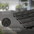 Pikkukuva 4 / 8: ECD Germany WPC terassilaatat 30x30 cm/33 kpl=3m² antrasiitti, puun näköinen, lattianpäällyste klikkausjärjestelmällä ja salaojituksella, terassin