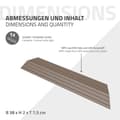 Pikkukuva 6 / 8: ML-Design WPC reunanauha kulma oikealle tummanruskea terassilaatoille, 38x2x7,5 cm, puun näköinen, aaltopahvin muotoinen kulmanauha salaojituksella