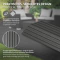 Pikkukuva 4 / 8: ML-Design WPC-reunakaista kulma oikealle antrasiitti terassilaatoille, 38x2x7,5 cm, puun näköinen, aaltopahvin muotoinen kulmakaista salaojituksella