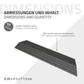 Pikkukuva 6 / 8: ML-Design WPC-reunakaista kulma oikealle antrasiitti terassilaatoille, 38x2x7,5 cm, puun näköinen, aaltopahvin muotoinen kulmakaista salaojituksella