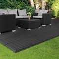Pikkukuva 8 / 8: ML-Design WPC-reunakaista kulma oikealle antrasiitti terassilaatoille, 38x2x7,5 cm, puun näköinen, aaltopahvin muotoinen kulmakaista salaojituksella