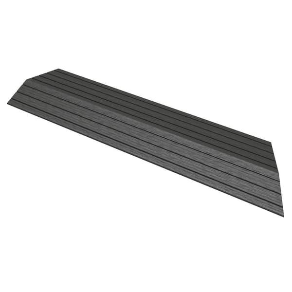 ML-Design WPC kantlist hörn höger antracit för terrassplattor, 38x2x7,5 cm, träutseende, korrugerad hörnlist med dränering och stödstruktur,