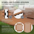 Miniatyrbild 5 av 8: ML-Design WPC kantlist rak ljusbrun för uteplatsplattor, 30x2x7,5 cm, träutseende, WPC kakelkant ribbad med klicksystem &amp; dränering,