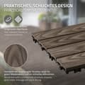Pikkukuva 4 / 8: ECD Germany WPC terassilaatat 30x30 cm/22 kpl=2m², tummanruskea puun näköinen, lattianpäällyste klikkausjärjestelmällä ja salaojituksella, terassin