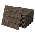 Pikkukuva 1 / 8: ECD Germany WPC terassilaatat 30x30 cm/22 kpl=2m², tummanruskea puun näköinen, lattianpäällyste klikkausjärjestelmällä ja salaojituksella, terassin