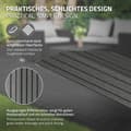 Pikkukuva 4 / 8: ML-Design WPC reunanauha kulma vasen antrasiitti terassilaatoille, 38x2x7,5 cm, puun näköinen, aaltopahvin muotoinen kulmanauha salaojituksella ja