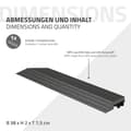 Pikkukuva 6 / 8: ML-Design WPC reunanauha kulma vasen antrasiitti terassilaatoille, 38x2x7,5 cm, puun näköinen, aaltopahvin muotoinen kulmanauha salaojituksella ja