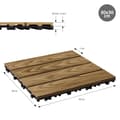 Pikkukuva 7 / 8: ECD Germany WPC terassilaatat 30x30 cm/33 kpl=3m², teak puun näköinen, lattianpäällyste klikkausjärjestelmällä ja salaojituksella, terassin