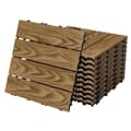 Pikkukuva 1 / 8: ECD Germany WPC terassilaatat 30x30 cm/33 kpl=3m², teak puun näköinen, lattianpäällyste klikkausjärjestelmällä ja salaojituksella, terassin