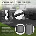 Miniatyrbild 5 av 8: ML-Design WPC kantlist rak antracit för uteplatsplattor, 30x2x7,5 cm, träutseende, WPC kantlist för plattor räfflad med klicksystem, dränering,