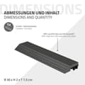 Miniatyrbild 6 av 8: ML-Design WPC kantlist rak antracit för uteplatsplattor, 30x2x7,5 cm, träutseende, WPC kantlist för plattor räfflad med klicksystem, dränering,