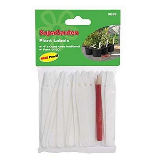 Ambassador Etiketter och pennor för växter i plast (50 st) White 4in