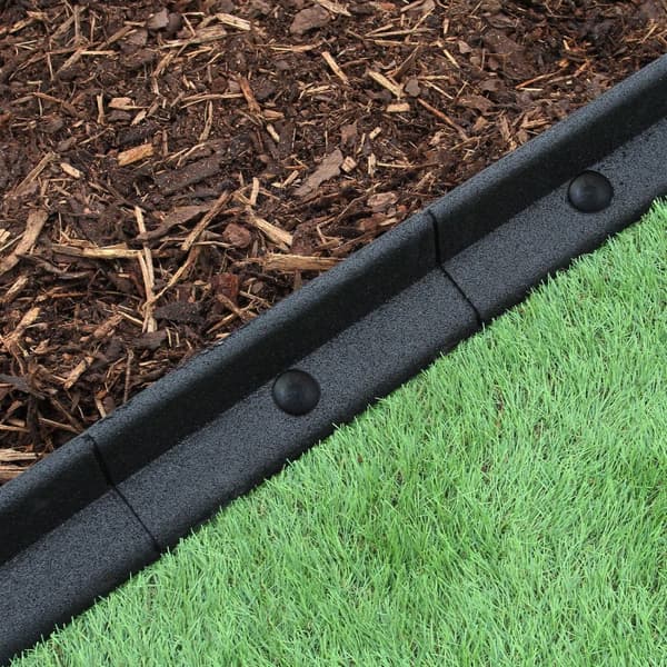 Black Flexible Lawn Edging Garden UV Resistant and Weatherproof Rubber
