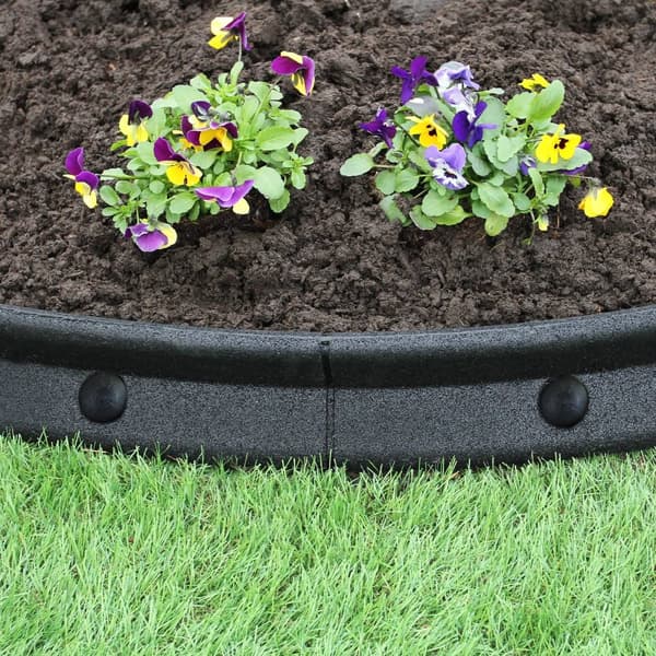 Black Flexible Lawn Edging Garden UV Resistant and Weatherproof Rubber