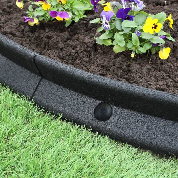 Black Flexible Lawn Edging Garden UV Resistant and Weatherproof Rubber