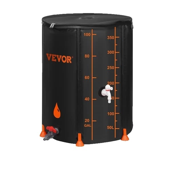 Hopfällbar regntunna, Stor kapacitet, PVC-system för insamling av regnvatten, 100 gallon