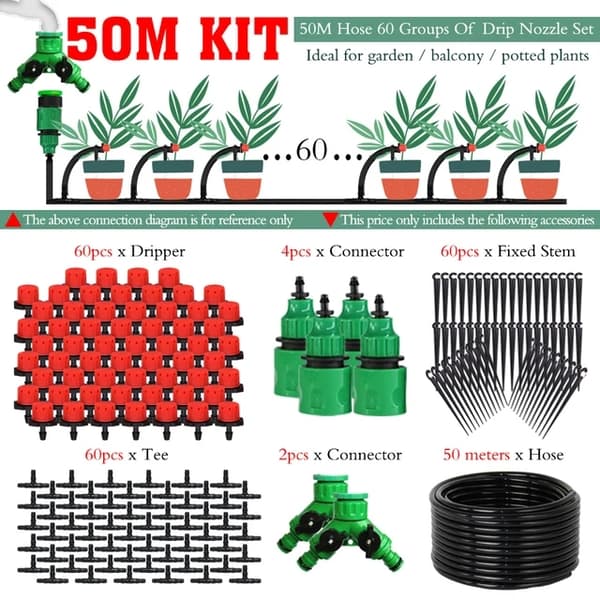 Droppbevattningssystem, Automatisk bevattning, Justerbara droppare, O kit