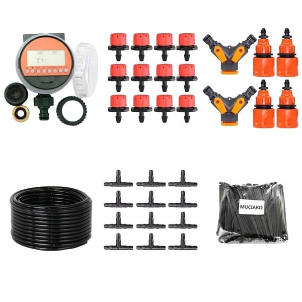 Dryp Irrigationsystem, Automatisk Vanding, Justerbare Dryppere, O kit