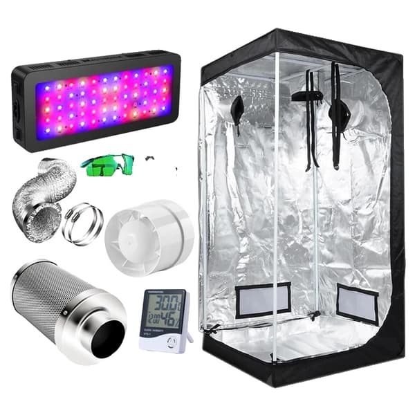 Inomhus Hydroponiskt System Kit, Dubbel Växla Veg/Bloom Knapp, 1200W LED Växtlampa, Kombination 1, Kit A