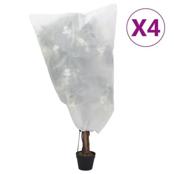 vidaXL Fiberdukar med dragsko 4 st 70 g/m² 0,8x0,8 m -  Tillbehör för trädgårdsskötsel