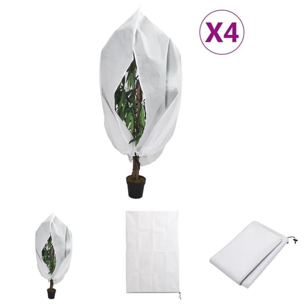 The Living Store plantebeskyttelse med lynlås 4 stk. 70 g/m² 1x1,55 m - Havearbejde – tilbehør