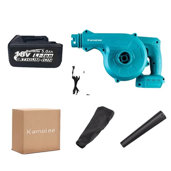 Trådlös laddning luftblåsare, hög effekt 2000-3999W, batteridriven,1x5.0Aha tillbehör x2, EU
