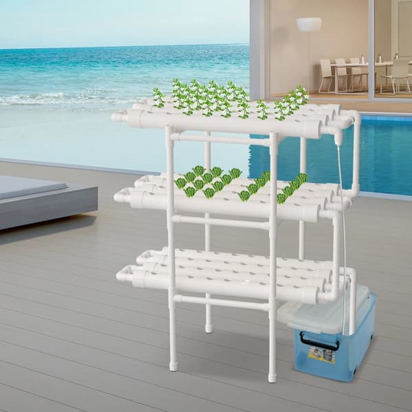 3-lags hydroponisk system, 108 plantepladser, vandbesparende design, nem at samle