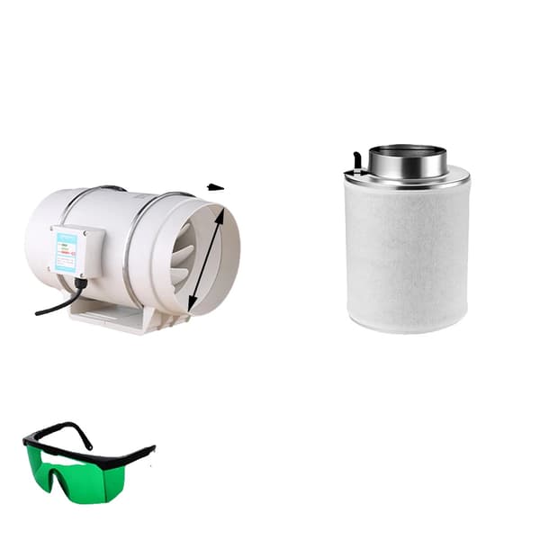 Centrifugalfläktar och aktivt kol-luftfilterset, flera storlekar tillgängliga, effektiv luftcirkulation,220V, 4 tum 200 mm 35 mm