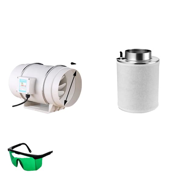 Centrifugalfläktar och aktivt kol-luftfilterset, flera storlekar tillgängliga, effektiv luftcirkulation,220V, 6 tum 300 mm 35 mm