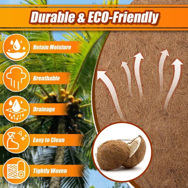 Bomclap Coconut Fiber Flower Pot Mat – Naturlig Coconut Pot Indsats, ca. 0,5-0,8 cm tyk