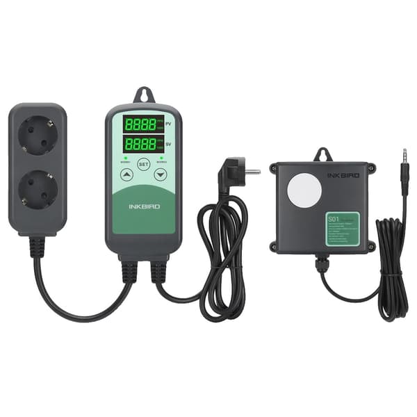 Programmerbar CO2 Controller, Dobbelt Relæer, 0-9999 ppm Område,EU-stik (220V)